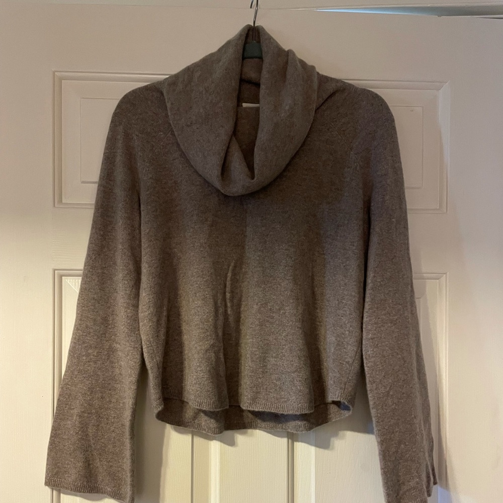 Garnet hill cashmere cowl neck bell sleeve sweater